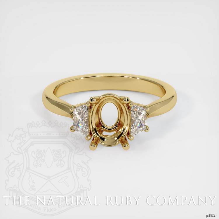 14K Yellow Gold Three Stone Ring Setting