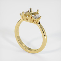 18K Yellow Gold Three Stone Ring Setting Video