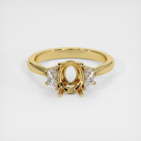 18K Yellow Gold Three Stone Ring Setting Image