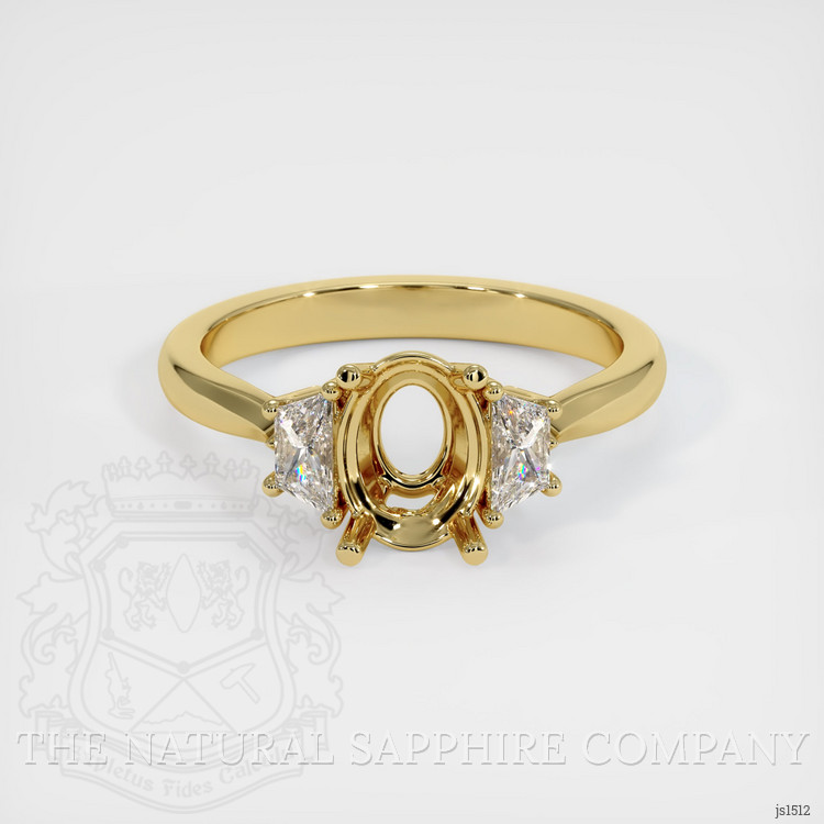 18K Yellow Gold Three Stone Ring Setting