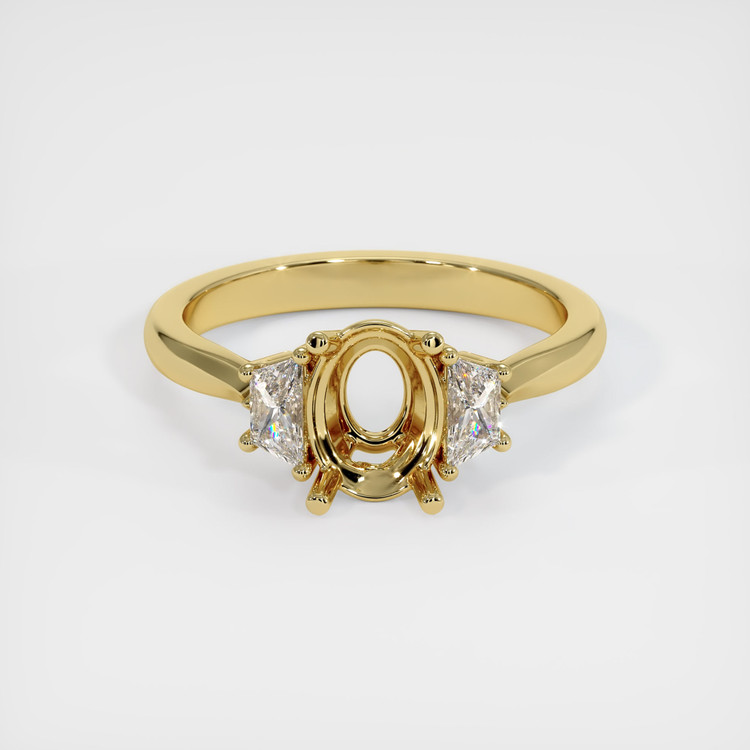 18K Yellow Gold Three Stone Ring Setting