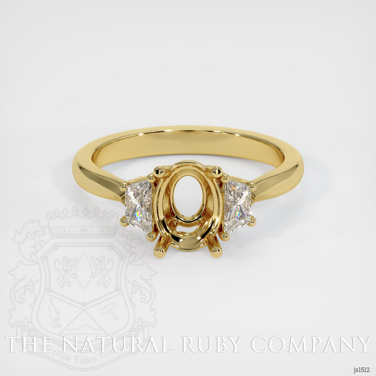 18K Yellow Gold Three Stone Ring Setting