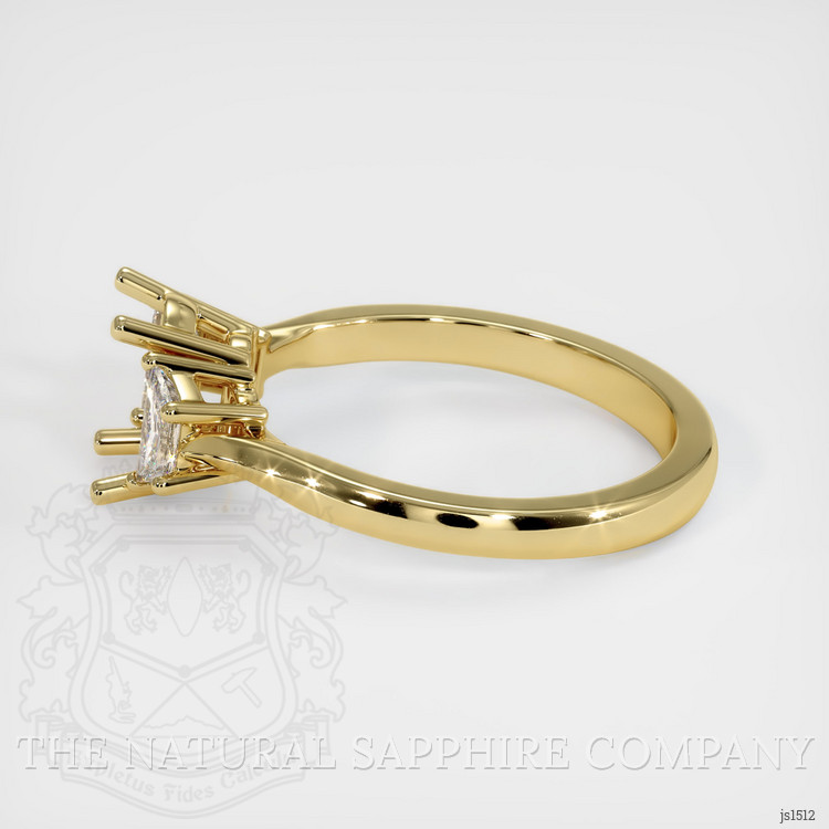 18K Yellow Gold Three Stone Ring Setting