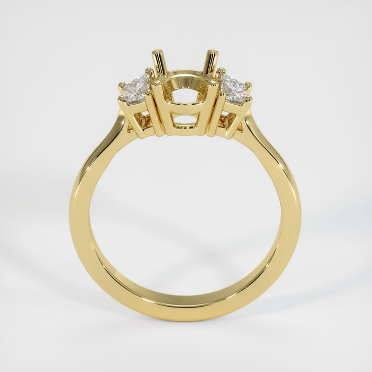 18K Yellow Gold Three Stone Ring Setting