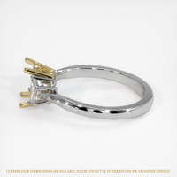 14K Yellow & White Three Stone Ring Setting Image