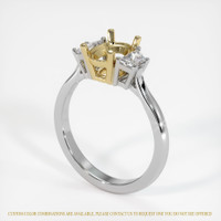 18K Yellow & White Three Stone Ring Setting Video