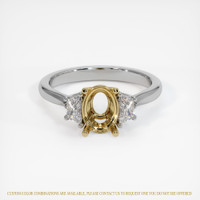18K Yellow & White Three Stone Ring Setting Image