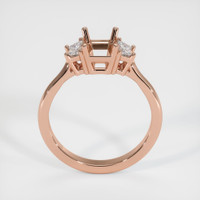 14K Rose Gold Three Stone Ring Setting Image
