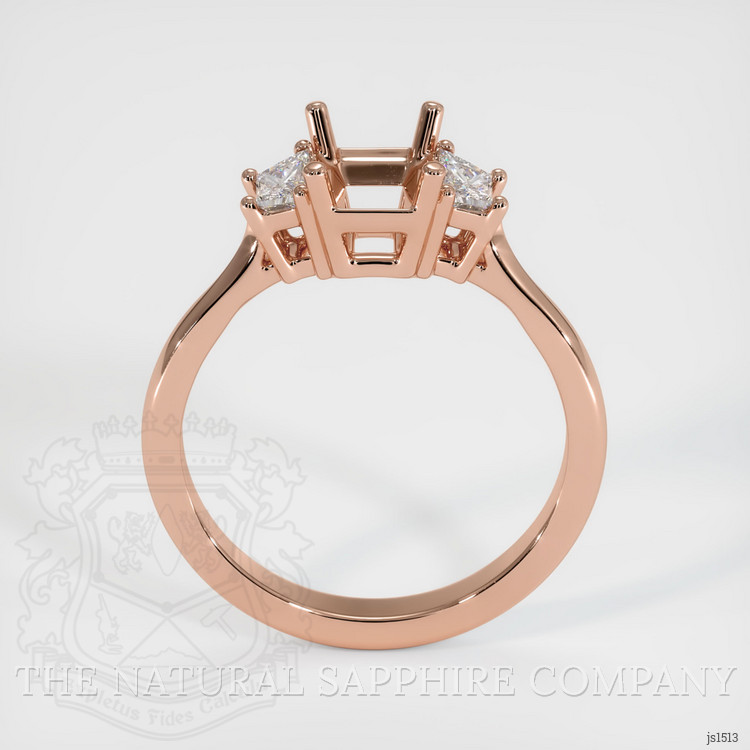 14K Rose Gold Three Stone Ring Setting
