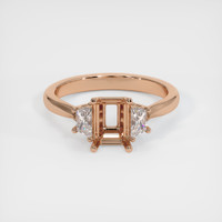 18K Rose Gold Three Stone Ring Setting Image