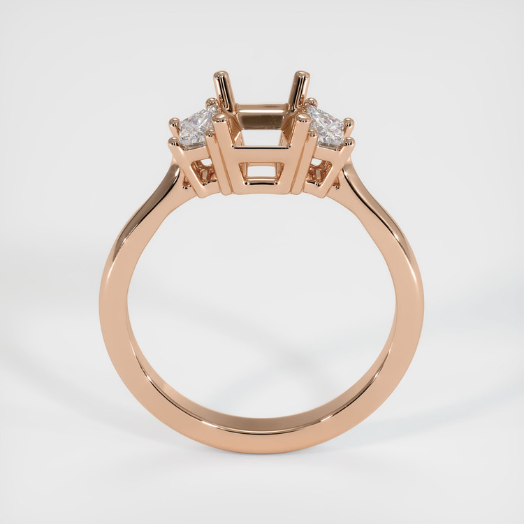 18K Rose Gold Three Stone Ring Setting