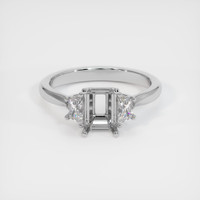 10K White Gold Three Stone Ring Setting Image