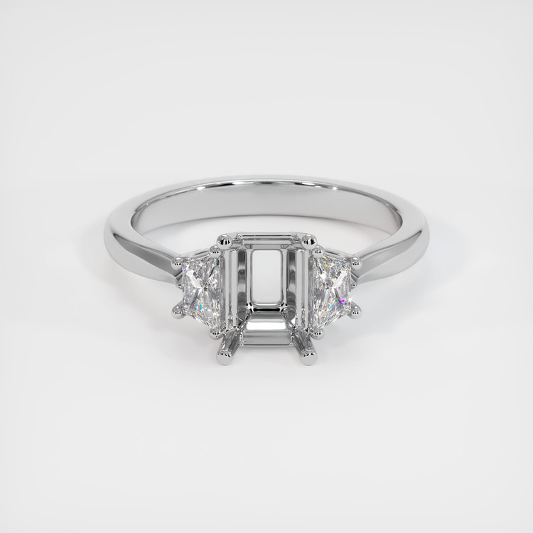 10K White Gold Three Stone Ring Setting
