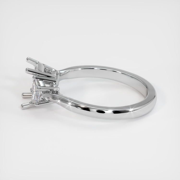18K White Gold Three Stone Ring Setting