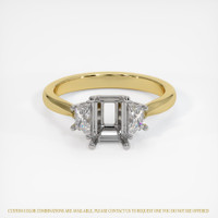 14K White & Yellow Three Stone Ring Setting Image