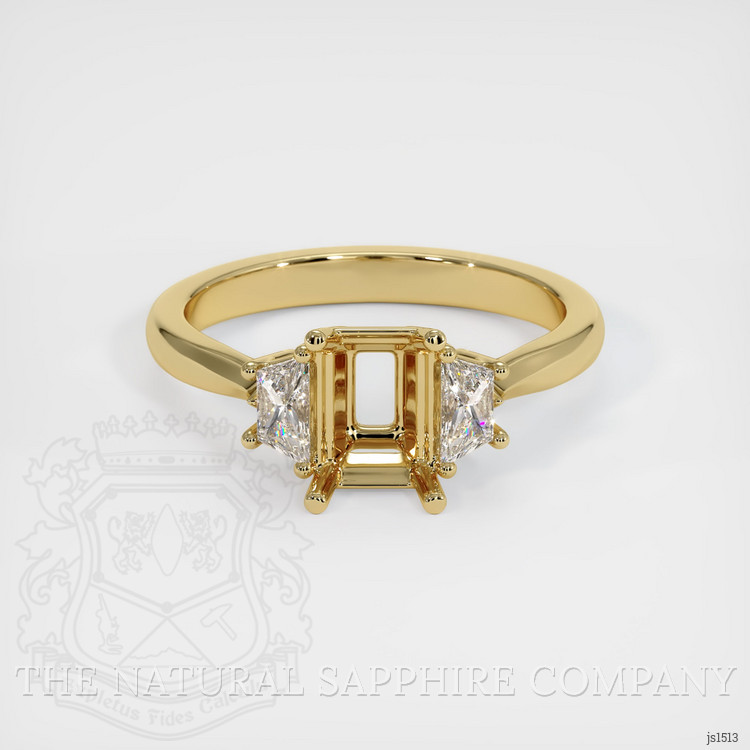 10K Yellow Gold Three Stone Ring Setting