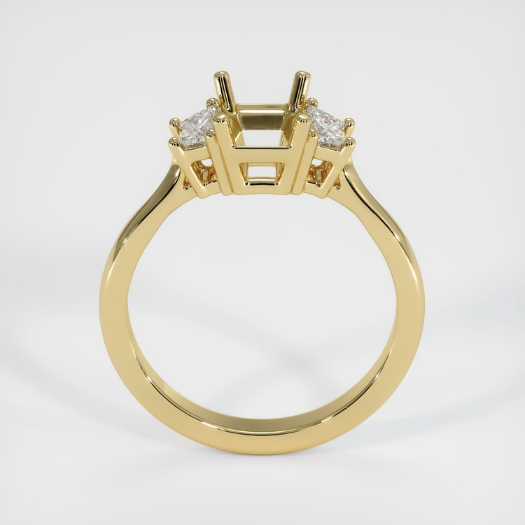10K Yellow Gold Three Stone Ring Setting