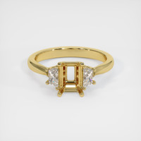 18K Yellow Gold Three Stone Ring Setting Image