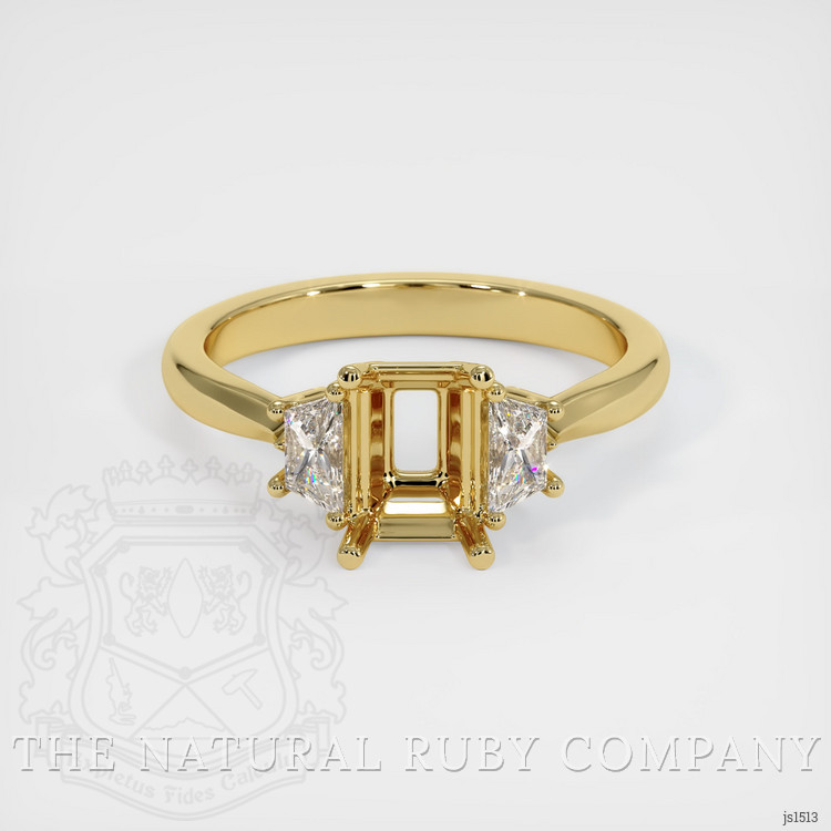 18K Yellow Gold Three Stone Ring Setting