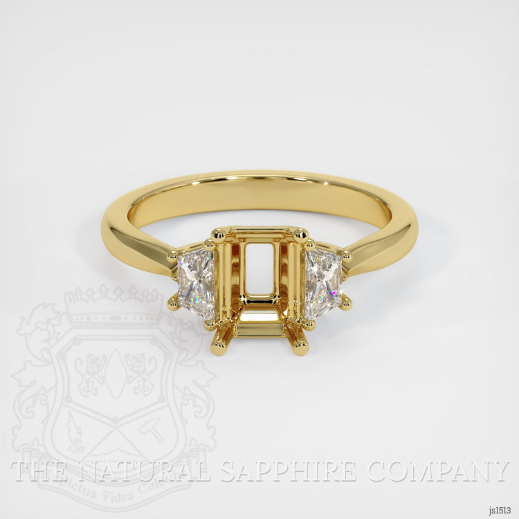 18K Yellow Gold Three Stone Ring Setting