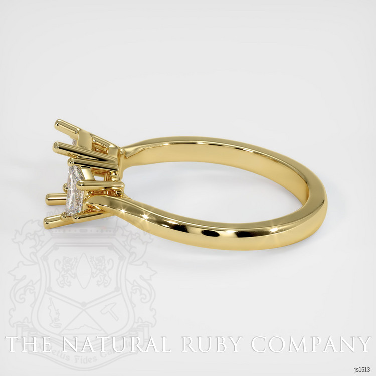 18K Yellow Gold Three Stone Ring Setting