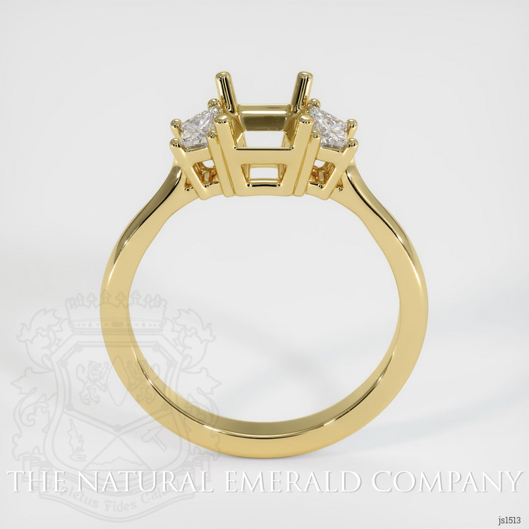 18K Yellow Gold Three Stone Ring Setting