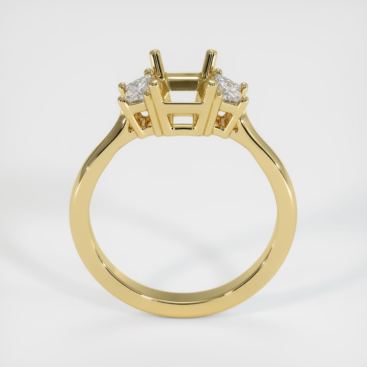 18K Yellow Gold Three Stone Ring Setting