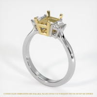 18K Yellow & White Three Stone Ring Setting Video