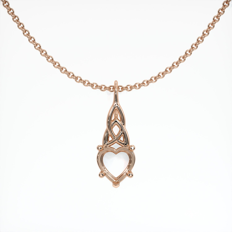 14K Rose Gold Solitaire Pendant Setting