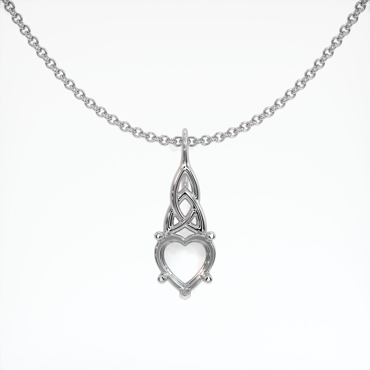 14K White Gold Solitaire Pendant Setting