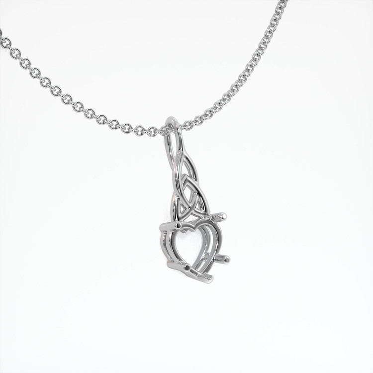 14K White Gold Solitaire Pendant Setting