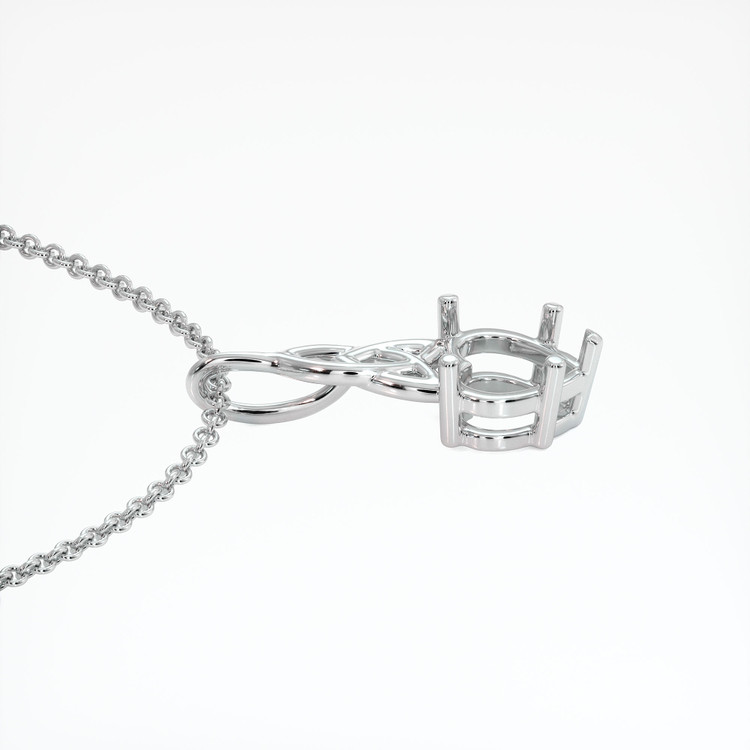 14K White Gold Solitaire Pendant Setting