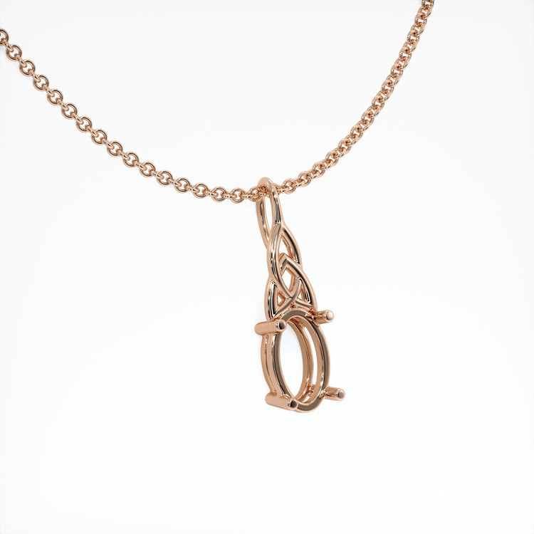 14K Rose Gold Solitaire Pendant Setting