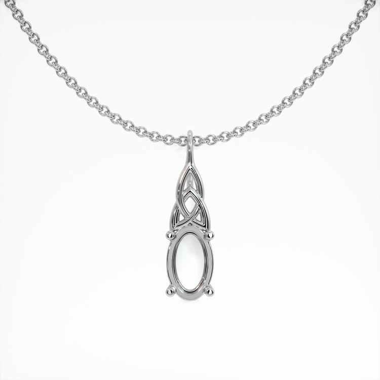 14K White Gold Solitaire Pendant Setting