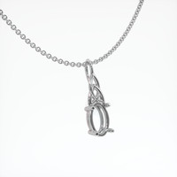 14K White Gold Solitaire Pendant Setting Image