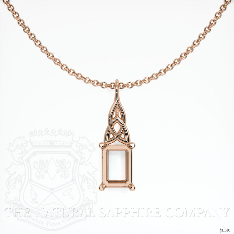 14K Rose Gold Solitaire Pendant Setting