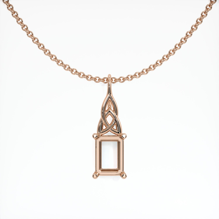 14K Rose Gold Solitaire Pendant Setting