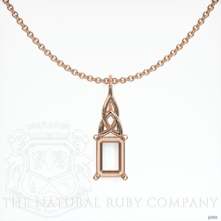 14K Rose Gold Solitaire Pendant Setting