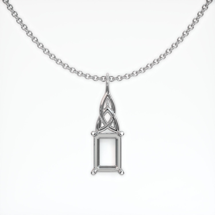 14K White Gold Solitaire Pendant Setting