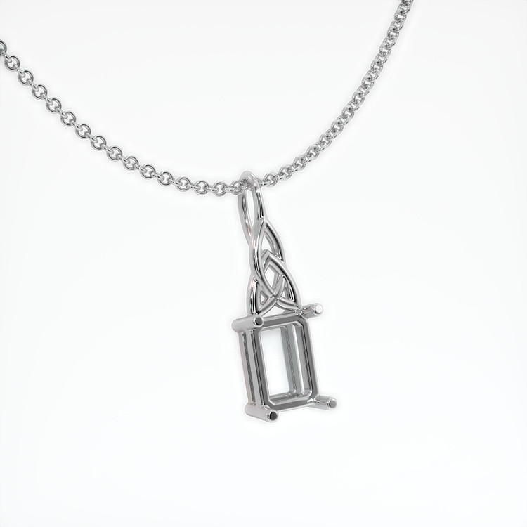 14K White Gold Solitaire Pendant Setting