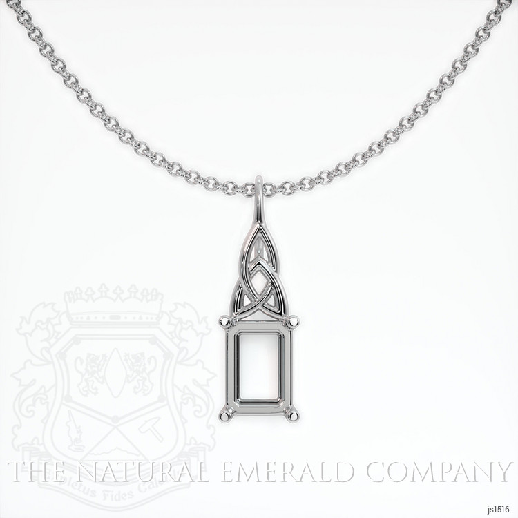 18K White Gold Solitaire Pendant Setting