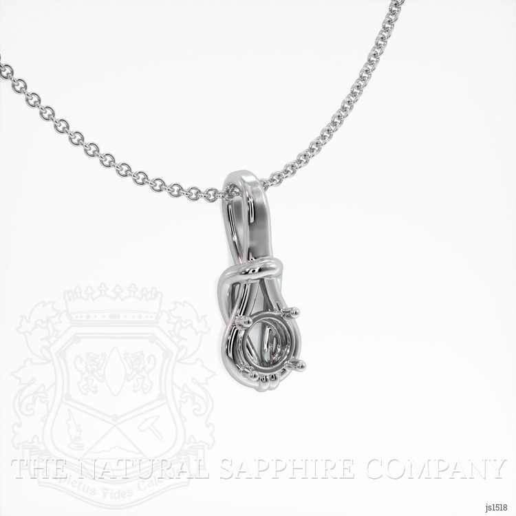 10K White Gold Solitaire Pendant Setting