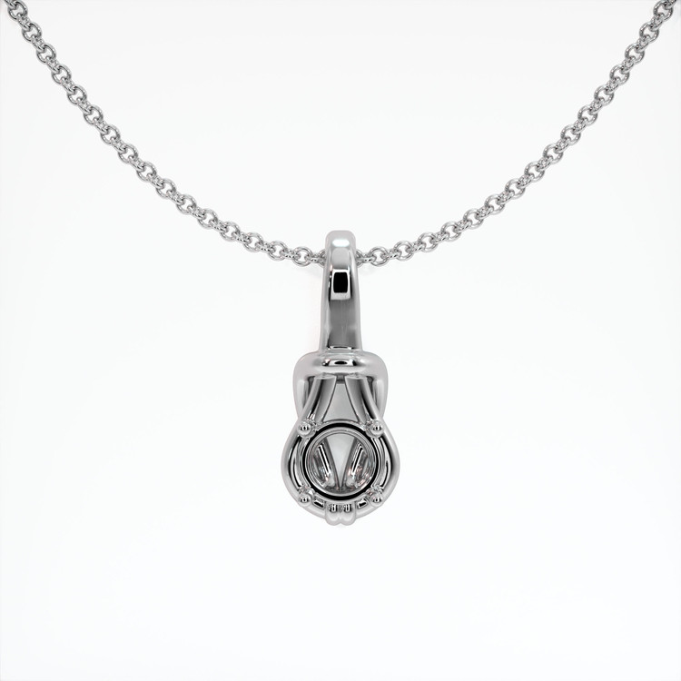 14K White Gold Solitaire Pendant Setting