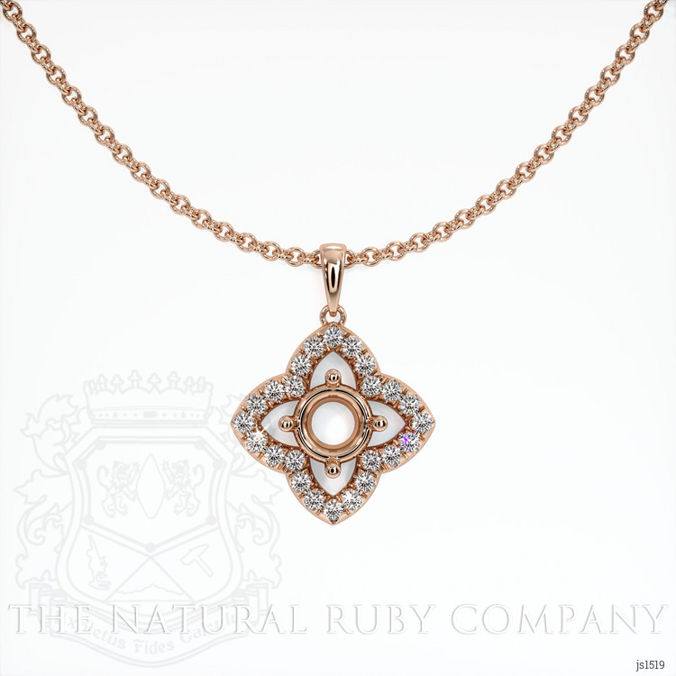 14K Rose Gold Pave Pendant Setting