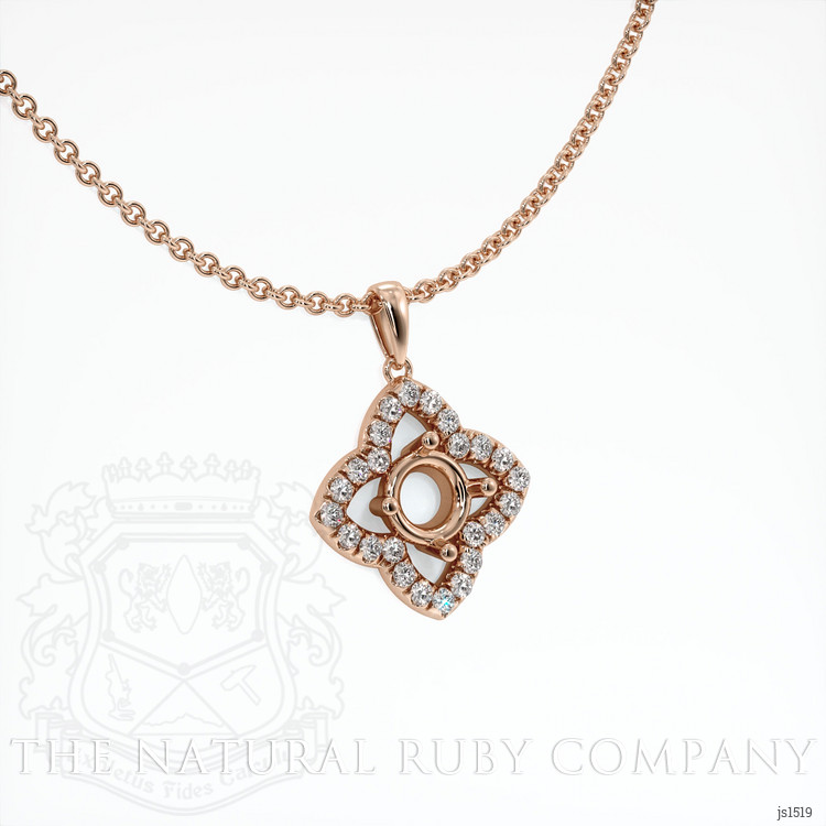 14K Rose Gold Pave Pendant Setting