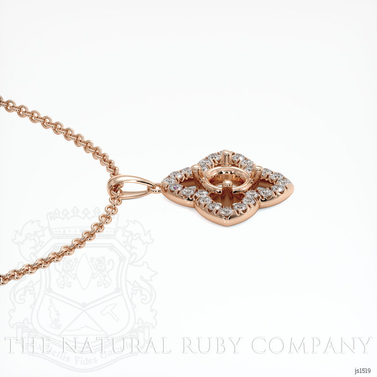 14K Rose Gold Pave Pendant Setting