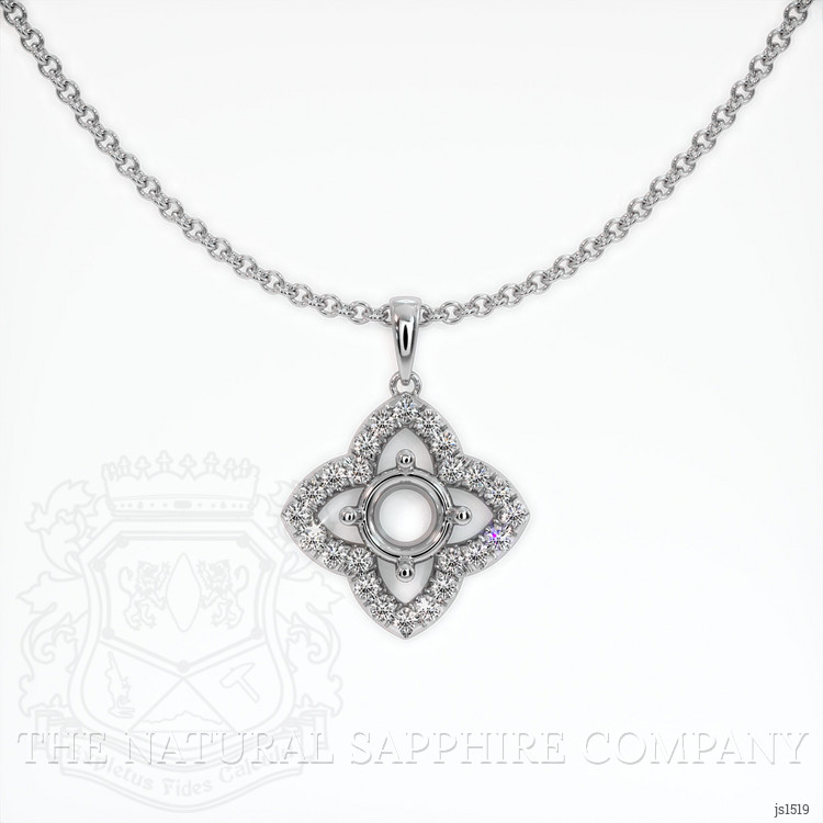 10K White Gold Pave Pendant Setting