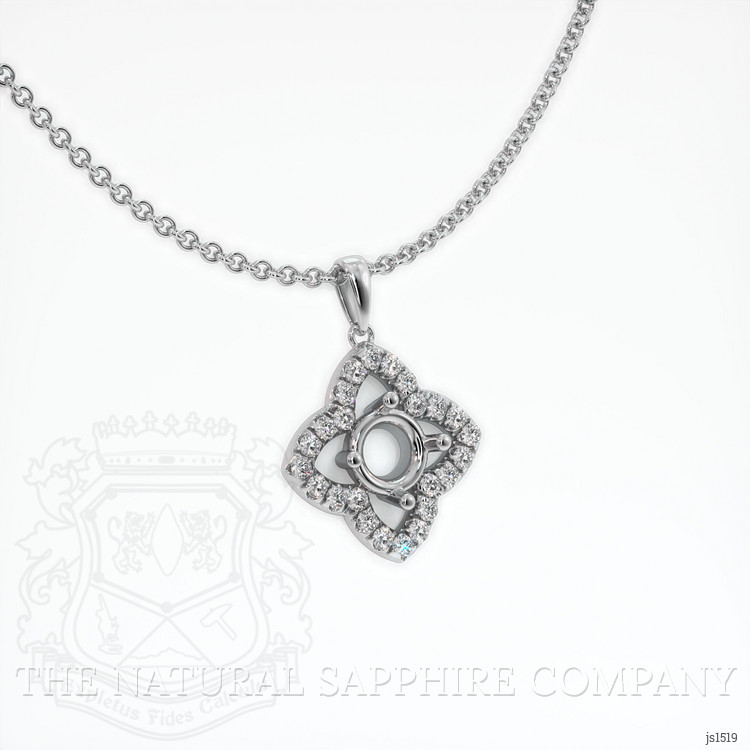 14K White Gold Pave Pendant Setting