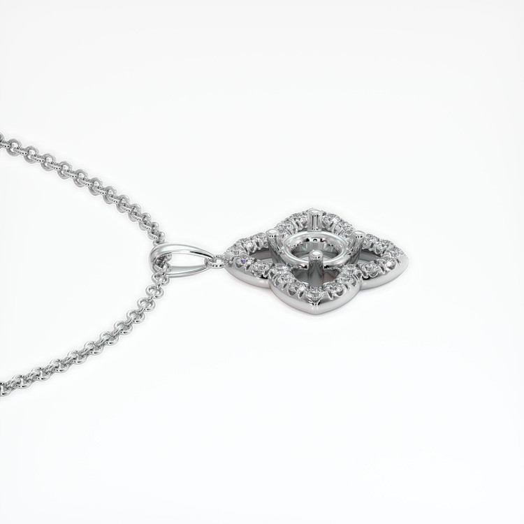 14K White Gold Pave Pendant Setting