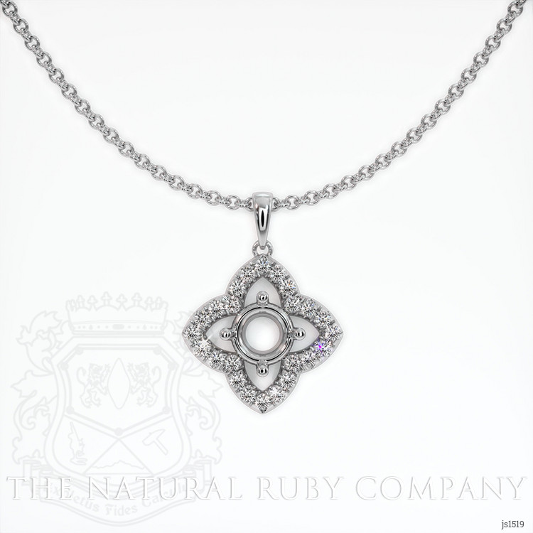 18K White Gold Pave Pendant Setting